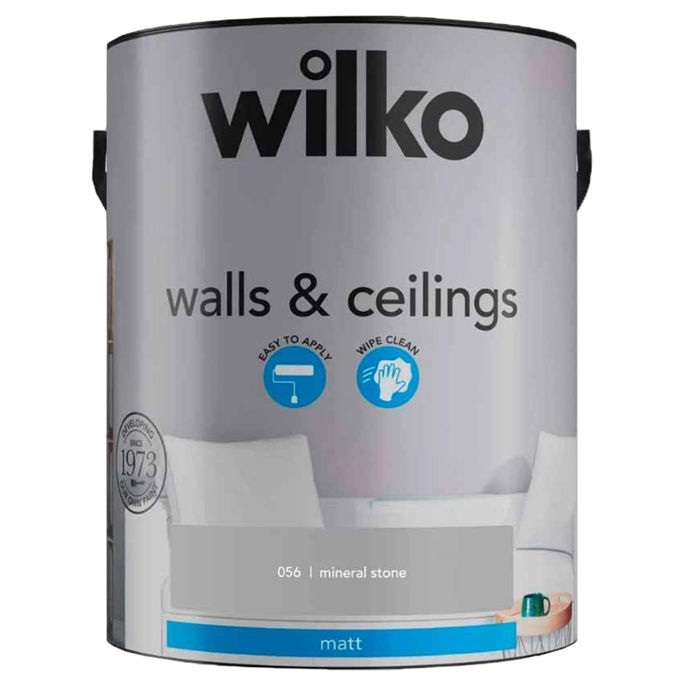 Wilko Walls & Ceilings Mineral Stone Matt Emulsion Paint 5L Image 2