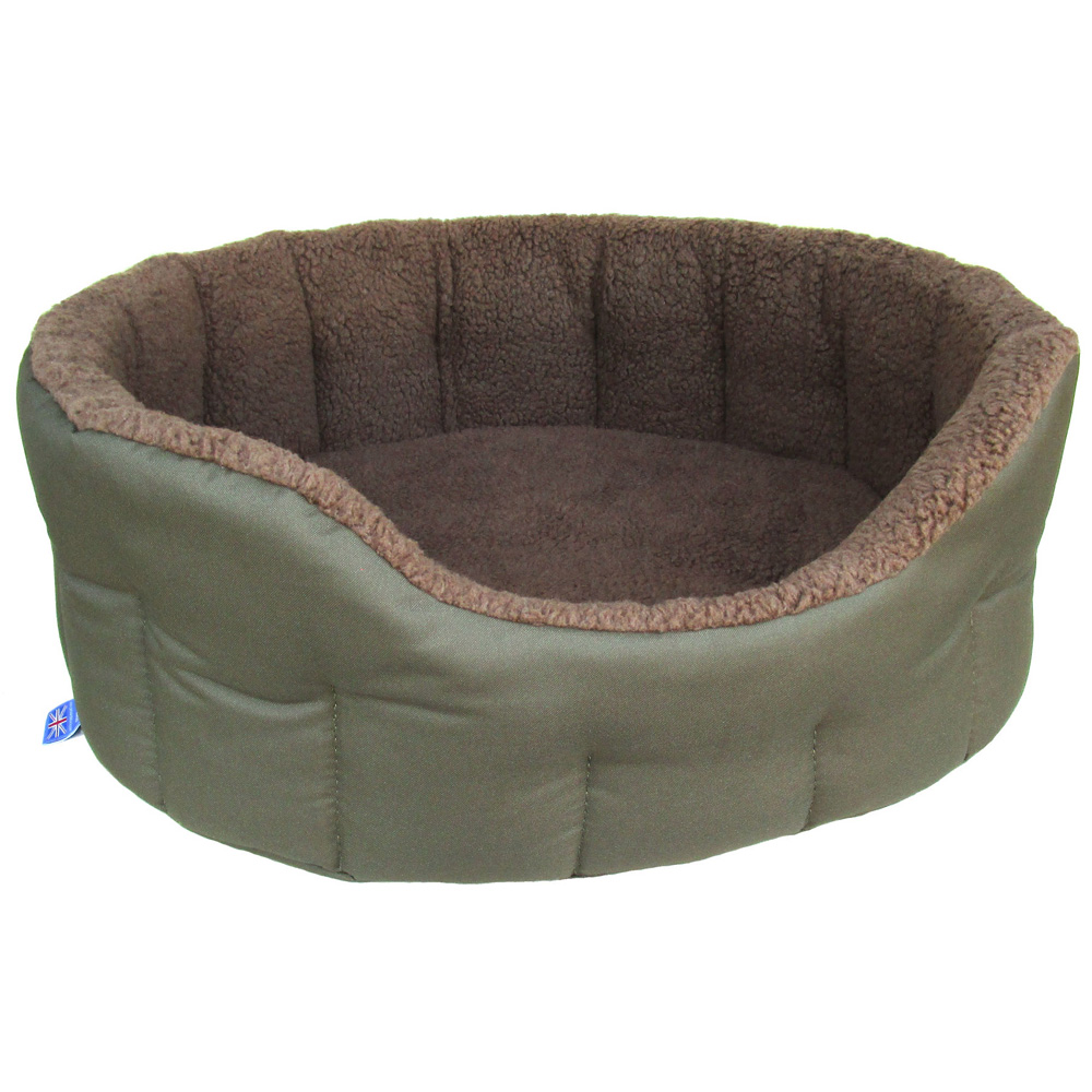 P&L Medium Green Premium Bolster Dog Bed Image 1