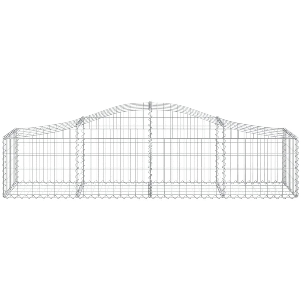 vidaXL Silver Galvanised Iron Arched Gabion Basket 200 x 50 x 40/60cm 5 Pack Image 2