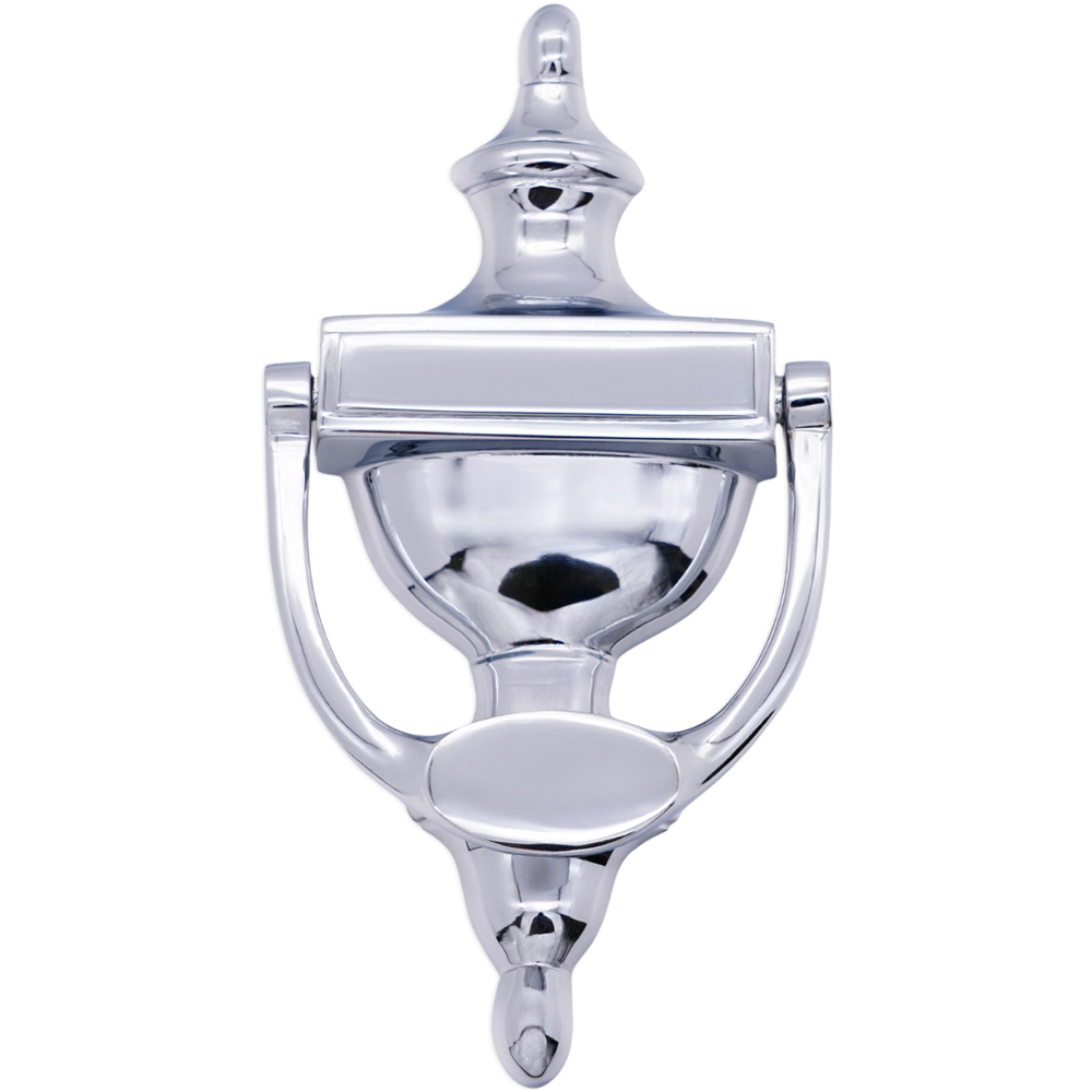 Spira Brass Polished Chrome Victorian Small Door Knocker Image 3