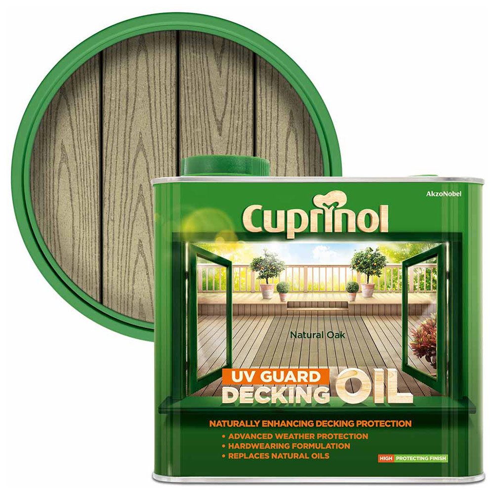 Cuprinol Natural Oak UV Guard Decking Oil 2.5L Image 1