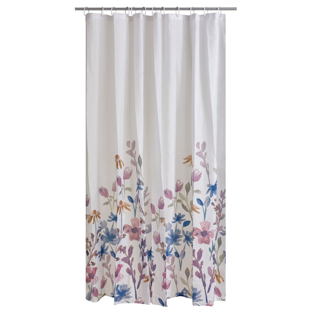 Wilko Polyester Floral Water Colour Curtain Image 1
