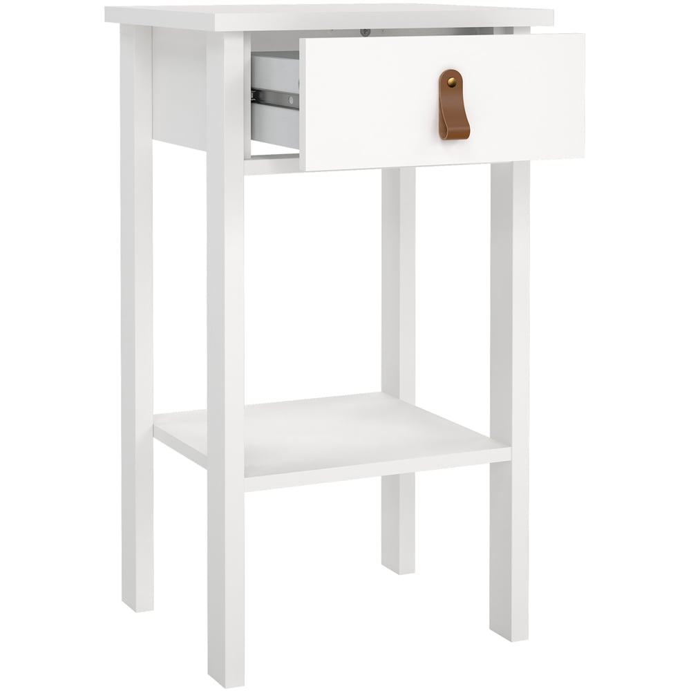 Florence Barcelona Single Drawer White Bedside Table Image 6