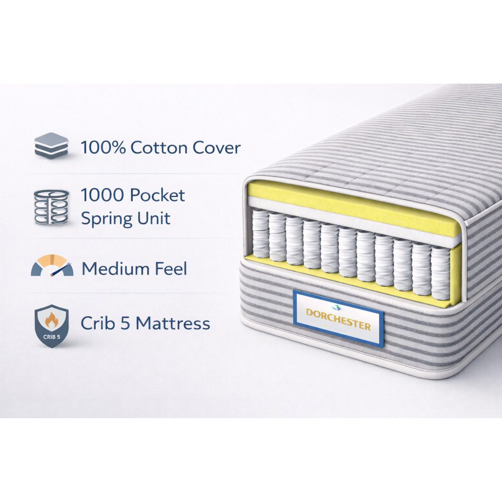Sareer Dorchester Small Double Pocket Sprung Crib 5 Mattress Image 5