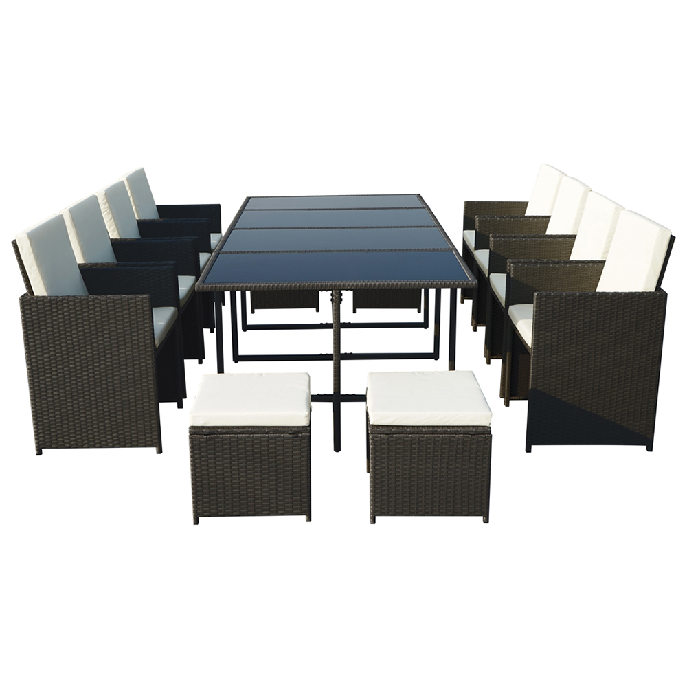Royalcraft Cannes 12 Seater Cube Dining Set Black Image 1