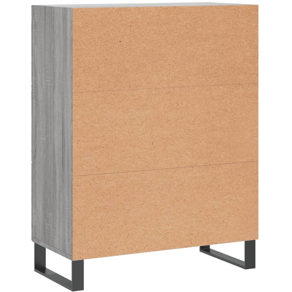 vidaXL Single Door 3 Drawer Grey Sonoma Wooden Sideboard Image 8