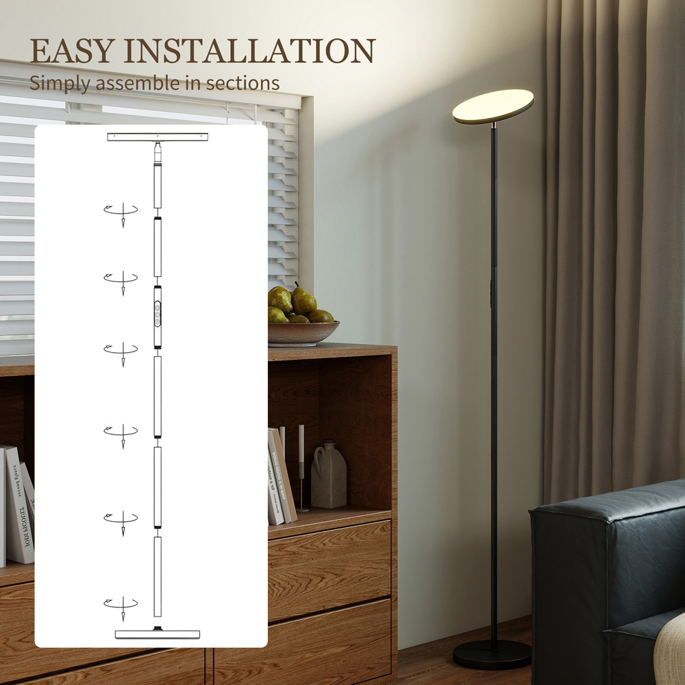 Portland Rotatable Head RGB LED Black Floor Lamp Image 8