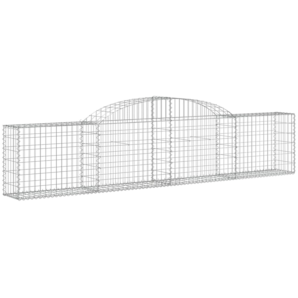 vidaXL Silver Galvanised Iron Arched Gabion Basket 300 x 30 x 60/80cm 4 Pack Image 1