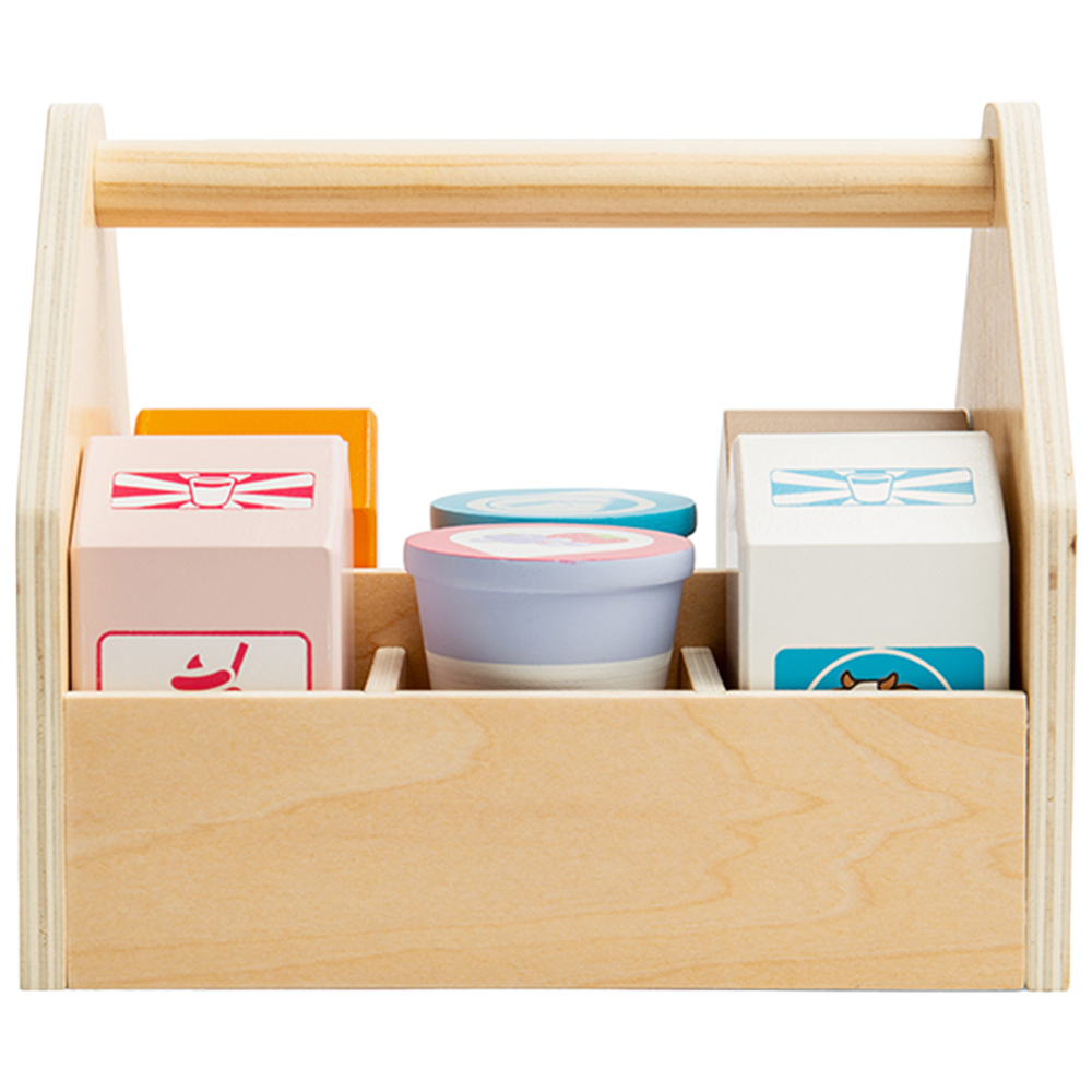 Bigjigs Toys Wooden Dairy Delivery Set Multicolour Image 3