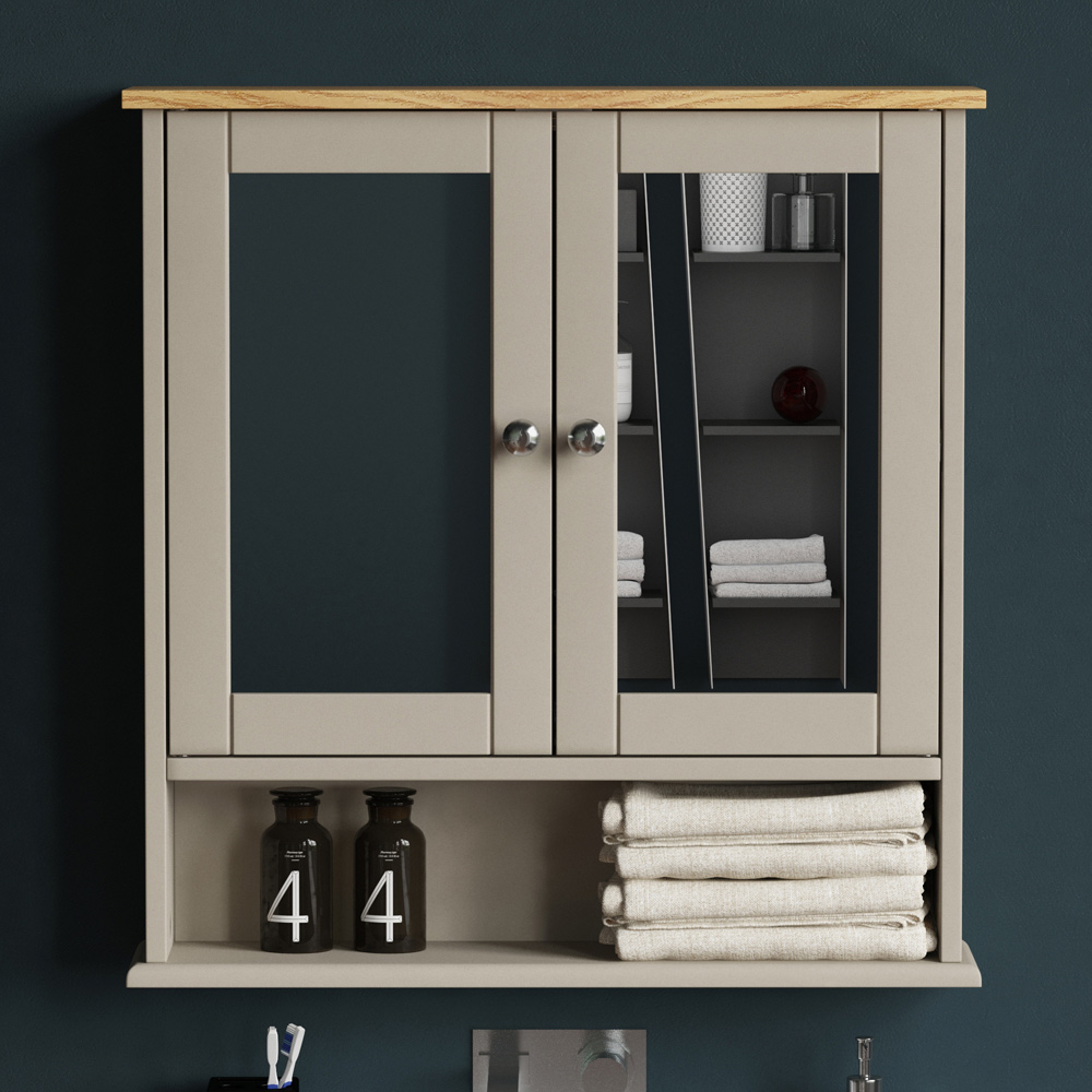 Bath Vida Priano Grey 2 Door Mirror Bathroom Cabinet Image 3