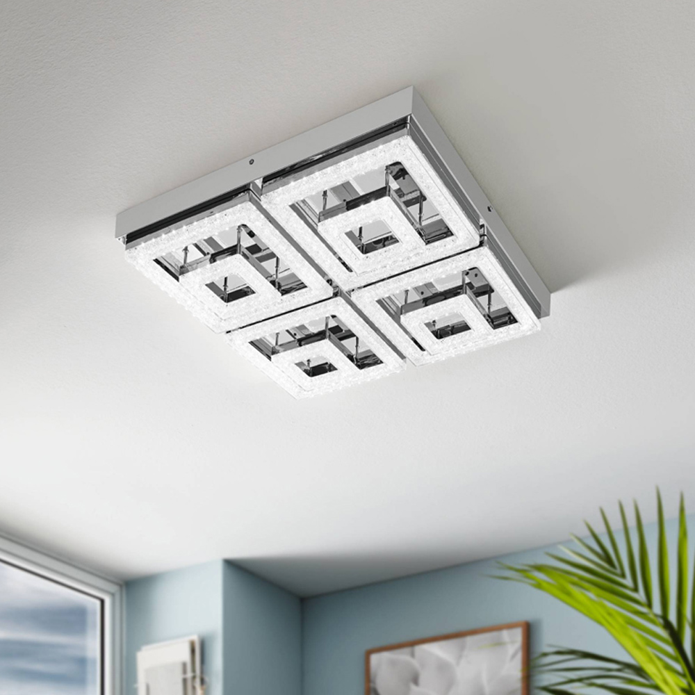 EGLO Fradelo LED Large Square Ceiling Light Image 2