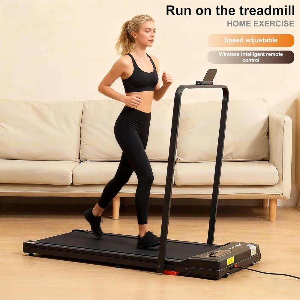 Alivio Black Portable Treadmill with LED Display and Anti-Slip Belt Image 3