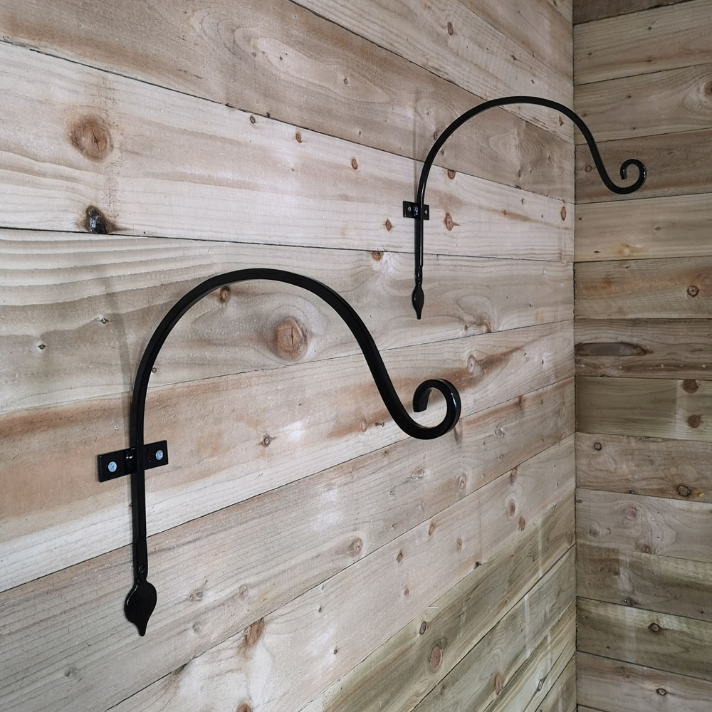 Samuel Alexander Heavy Duty Black Wall Bracket Hook 38cm 2 Pack Image 2