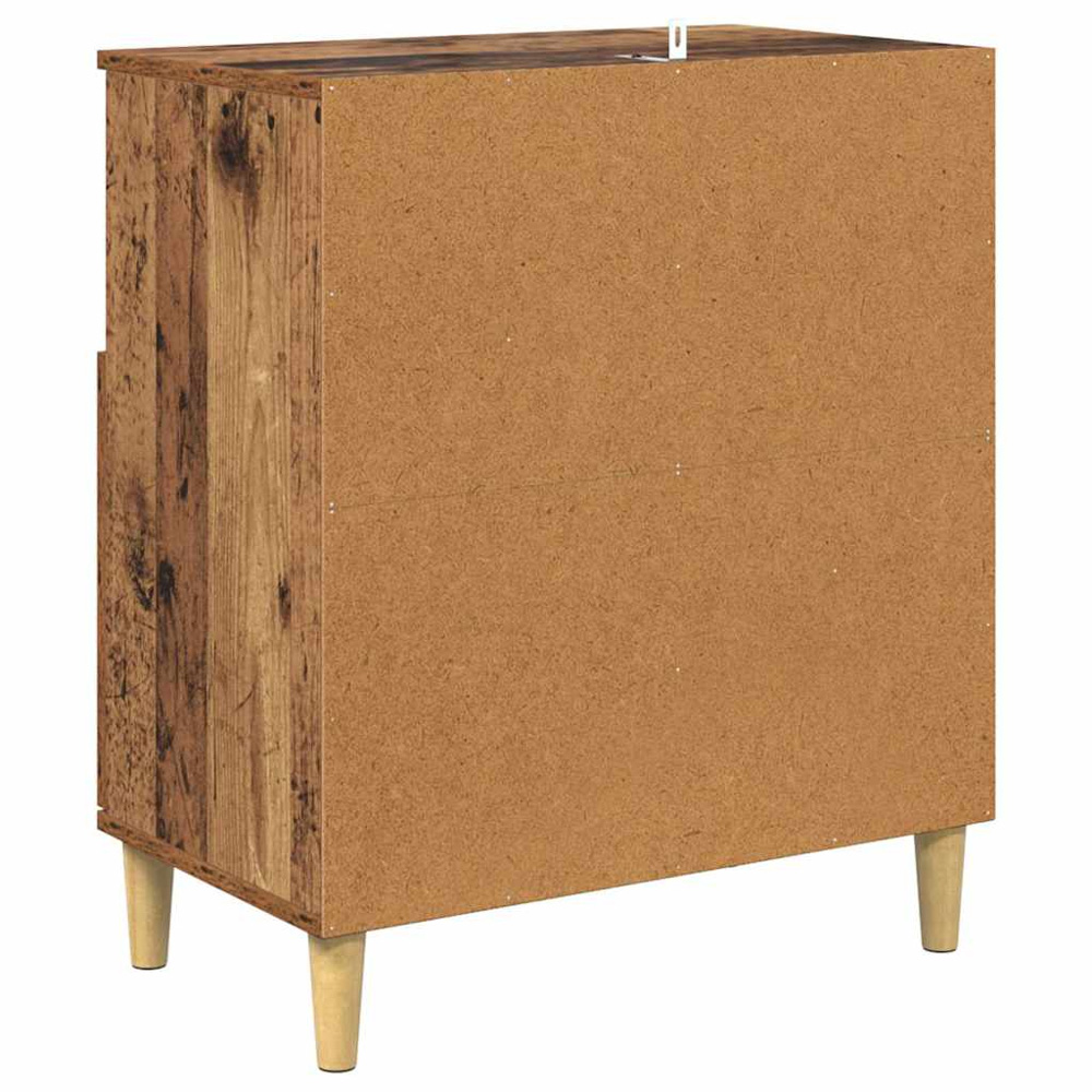 vidaXL 2 Door 2 Open Shelf Old Wood Sideboard with Wooden Legs Set of 2 Image 9