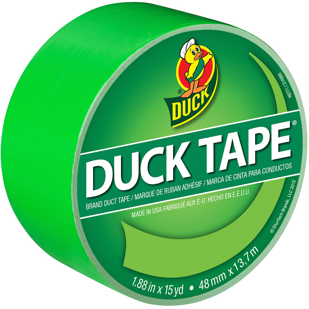Duck 48mm x 13.7m Neon Twist of Lime Duct Tape Image 1