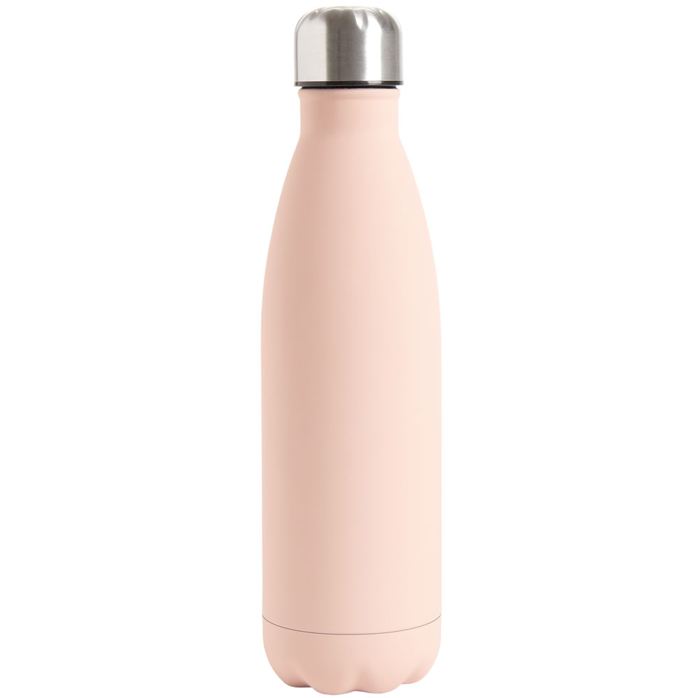 Wilko Nude Pink Double Wall Water Bottle 500ml Image 1