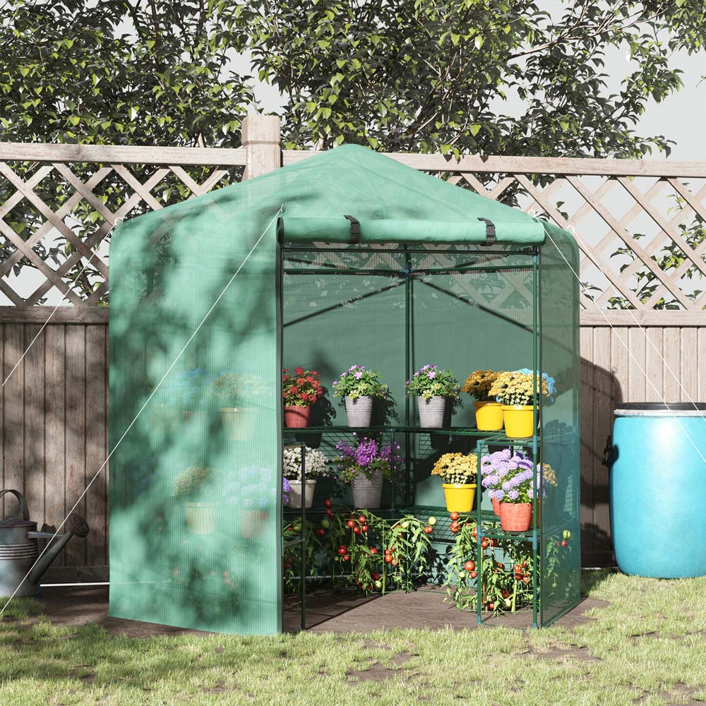 Outsunny Hexagon 3tier Greenhouse Image 2