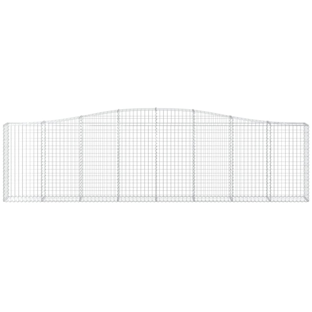 vidaXL Silver Galvanised Iron Arched Gabion Basket 400 x 30 x 100/120cm 5 Pack Image 4