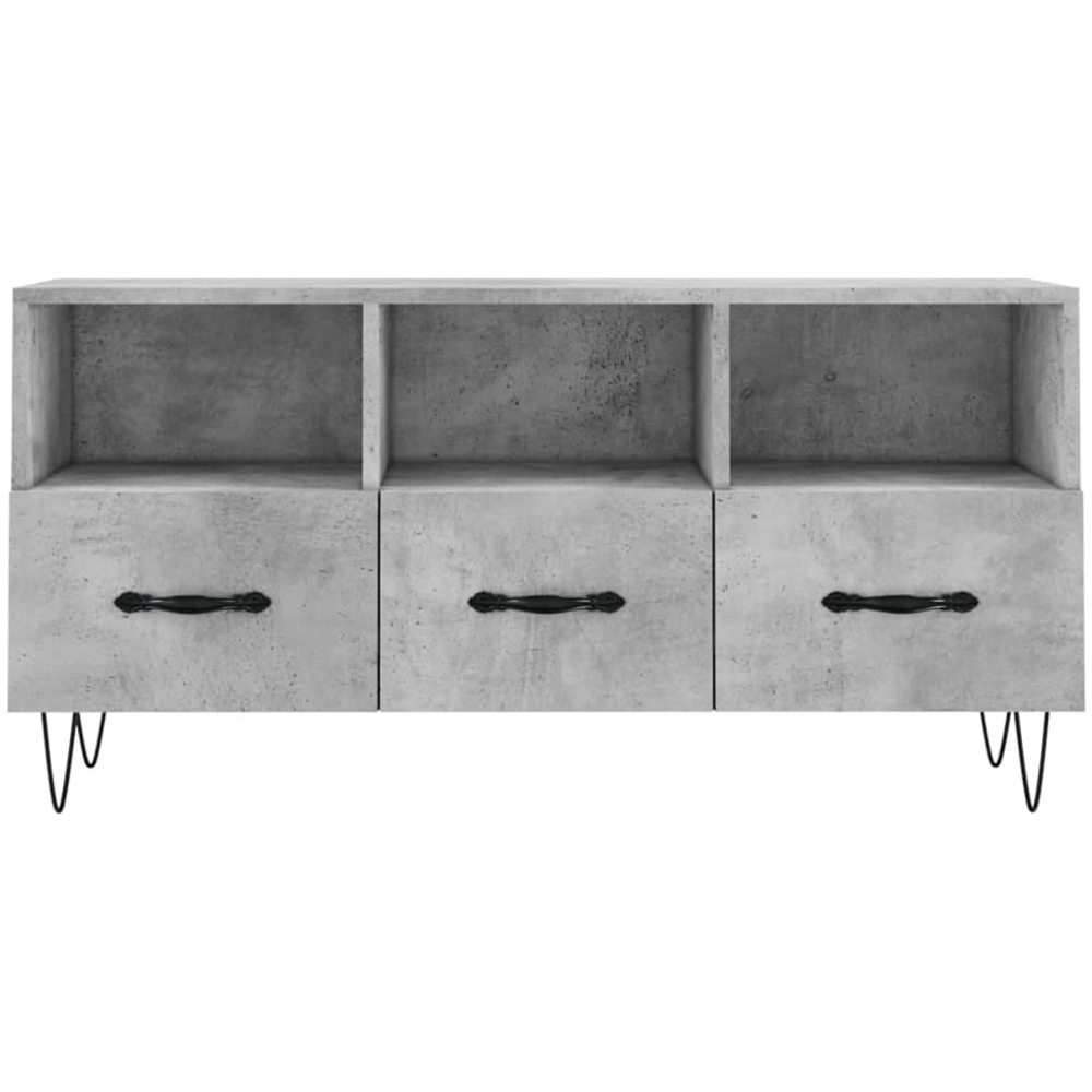 vidaXL 3 Drawer 3 Shelf Concrete Grey TV Cabinet Image 5