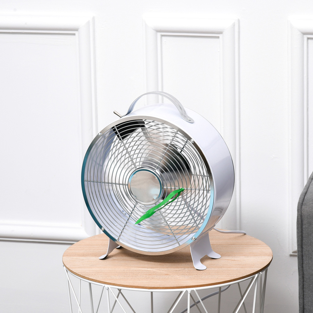 HOMCOM White Desk Clock Fan 12 inch Image 2
