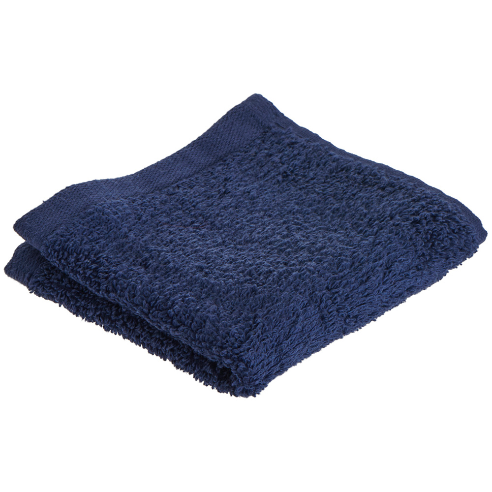 Wilko Supersoft Cotton Indigo Blue Facecloths 2 Pack Image 1