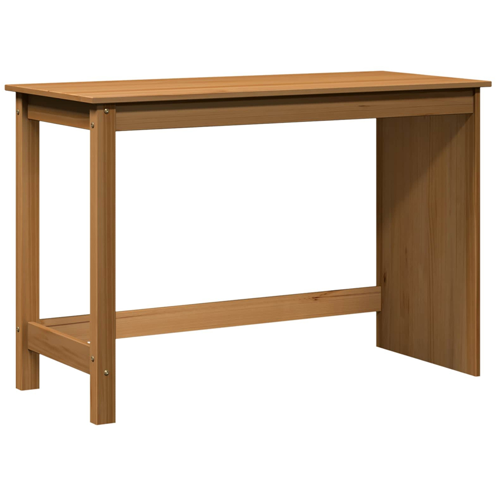 vidaXL Minimalist Compact Pine Wood Desk Honey Brown Image 2