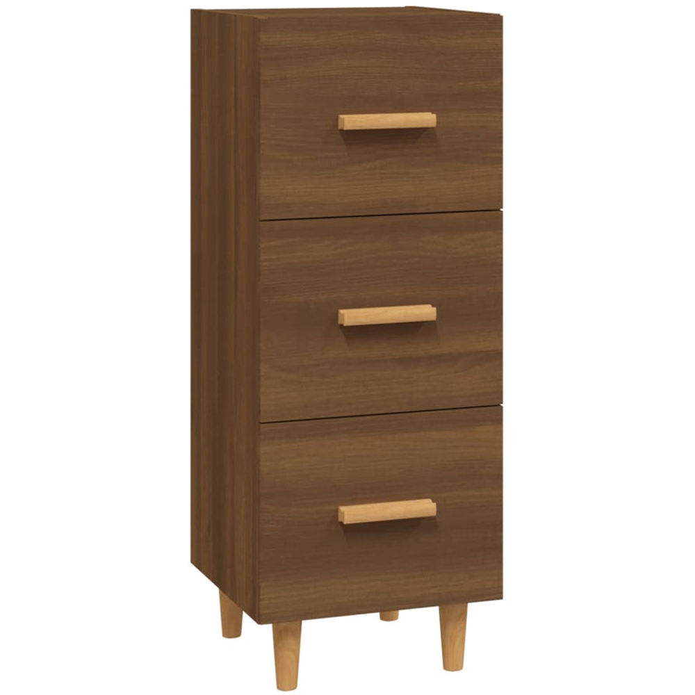 vidaXL 3 Drawer Brown Oak Sideboard Image 2