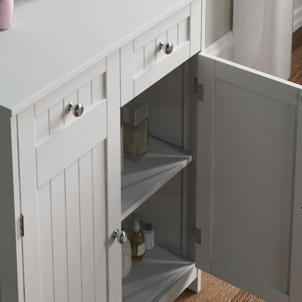 Lassic Bath Vida Priano White 2 Drawer 2 Door Floor Cabinet Image 4