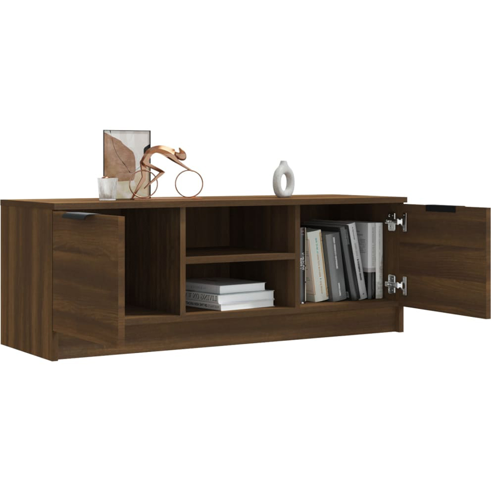 vidaXL 2 Door 2 Shelf Brown Wooden TV Cabinet Image 5