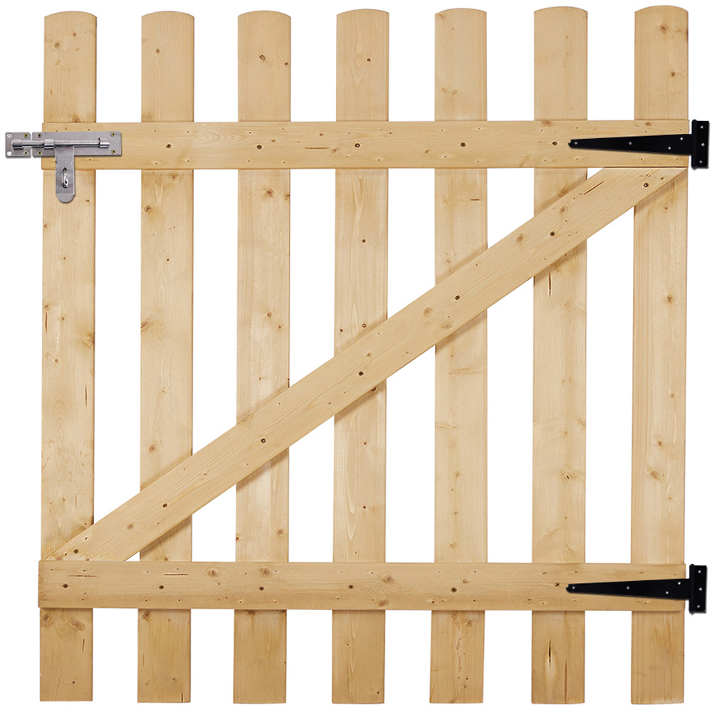 Living and Home 3 x 3ft Wooden Vintage Garden Fence Gate with Latch Image 1