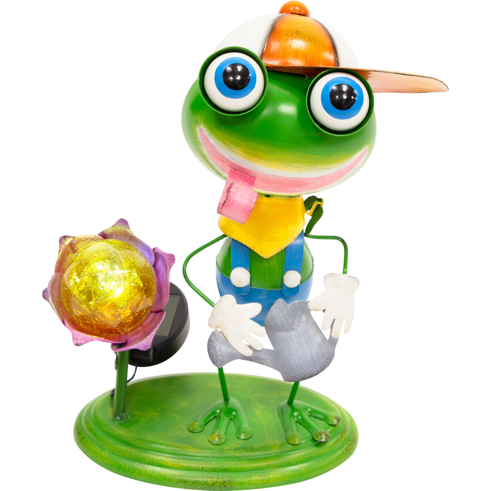 GardenKraft Metal Frog with LED Solar Light Image 1