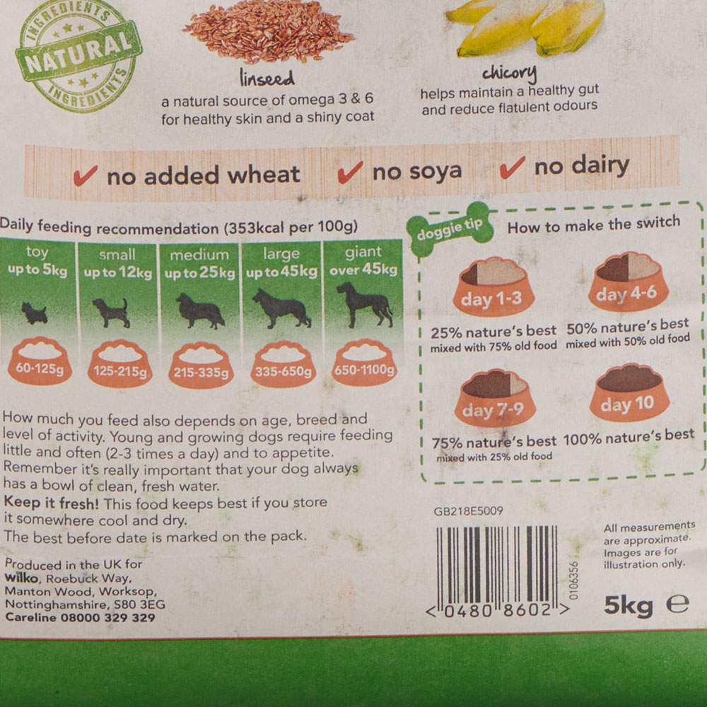 Wilko Natures Best Dog Food Lamb 5kg Wilko