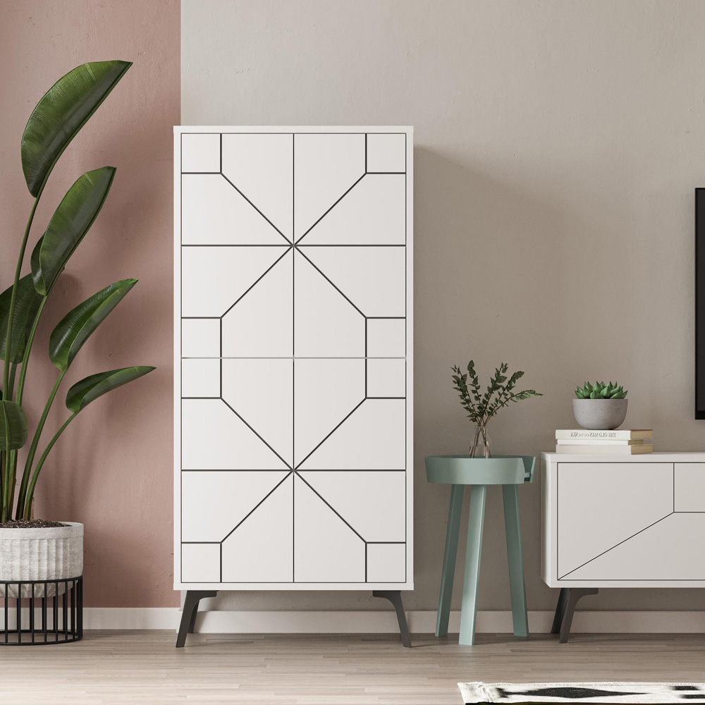 Decortie Dune 4 Door White Cabinet Image 4