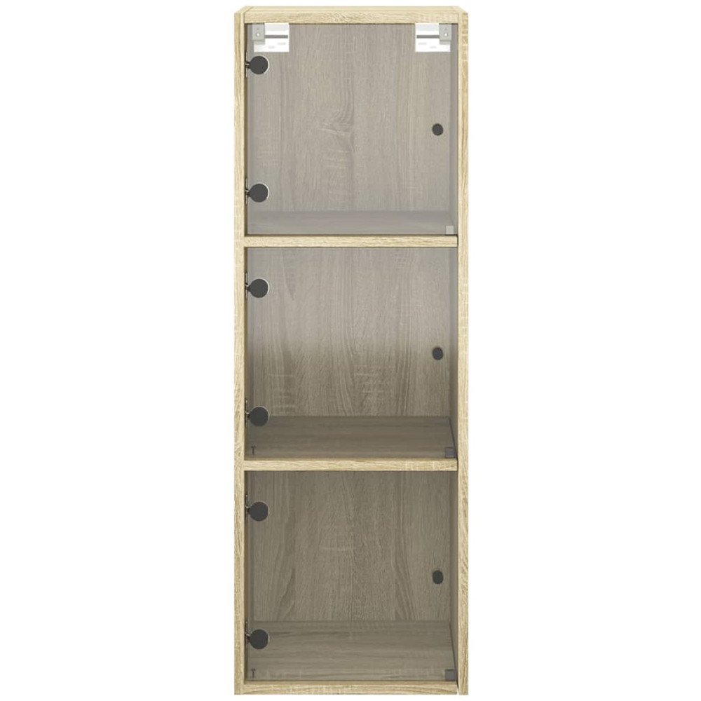 vidaXL 2 Door Sonoma Oak Glass Wall Cabinet Image 5