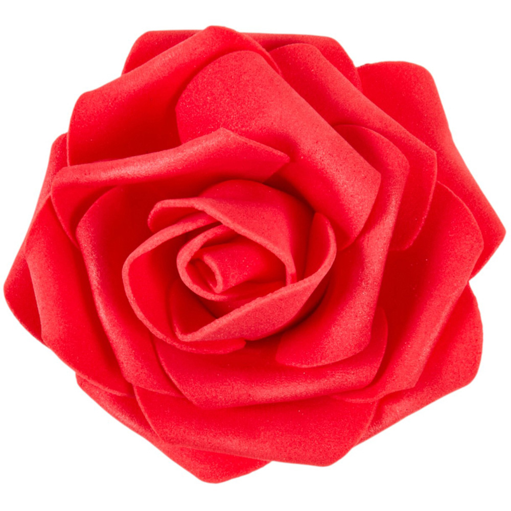 Pack of 6 Large Red Foam Roses - Red Image 3