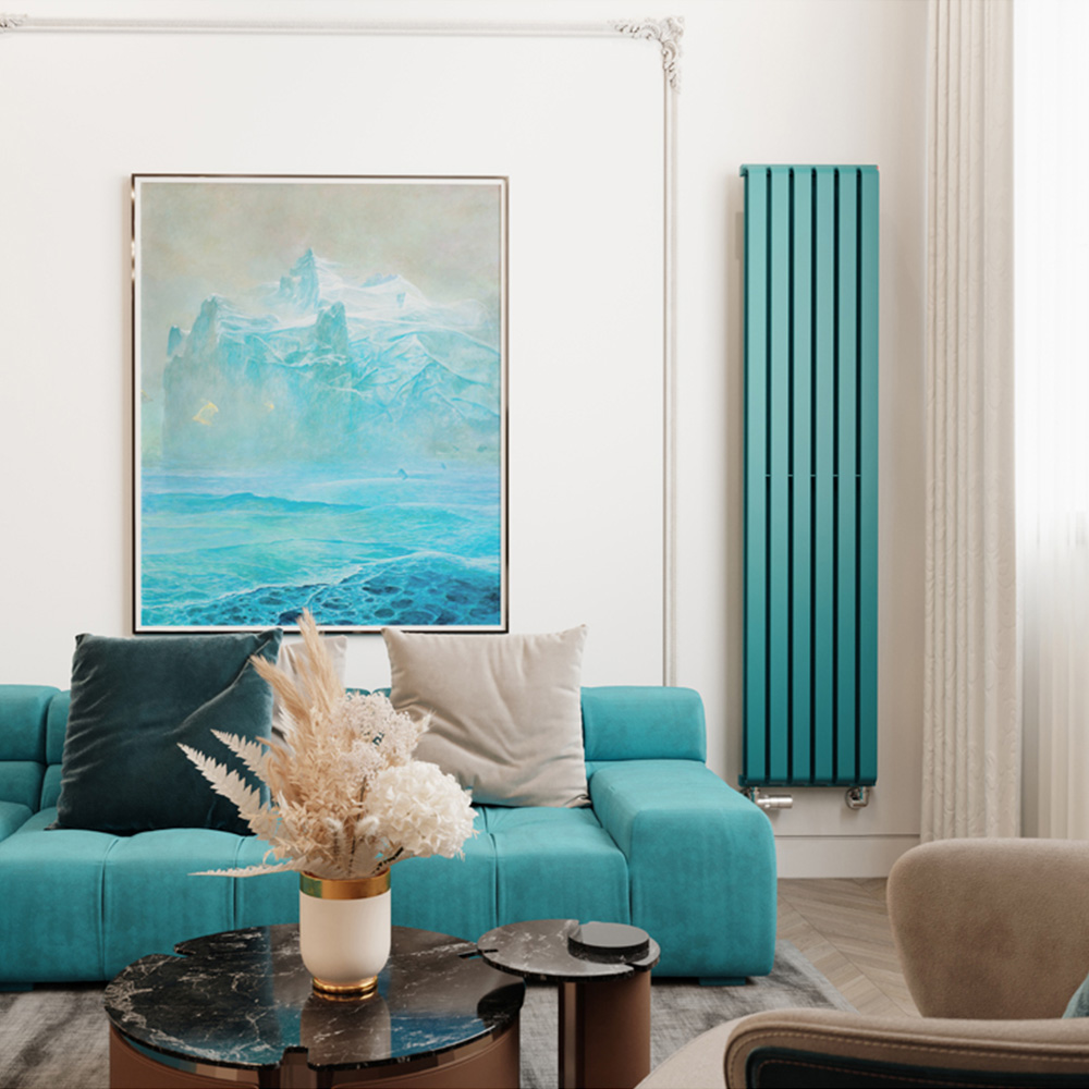 Terma Warp Room 3870 BTU Matt Teal Radiator 1800 x 395mm Image 7