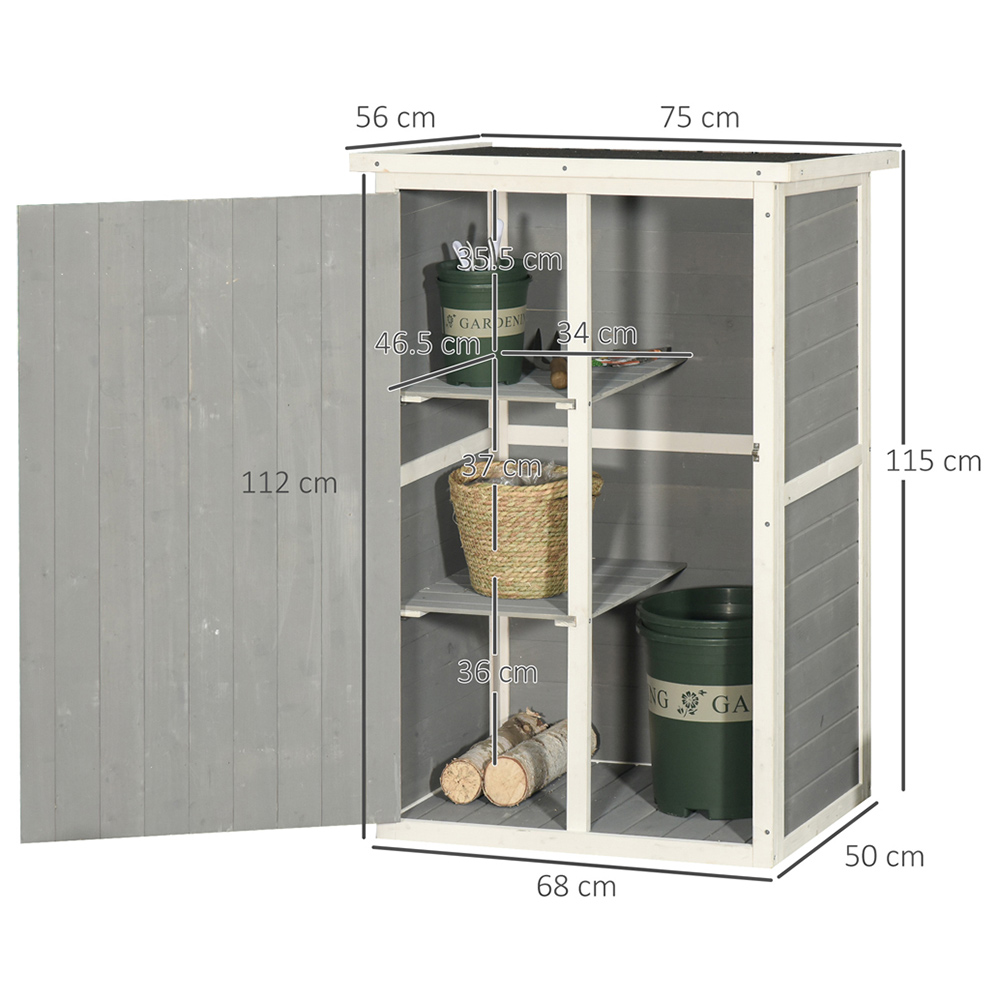 Outsunny Small Fir Wooden Garden Shed Image 6