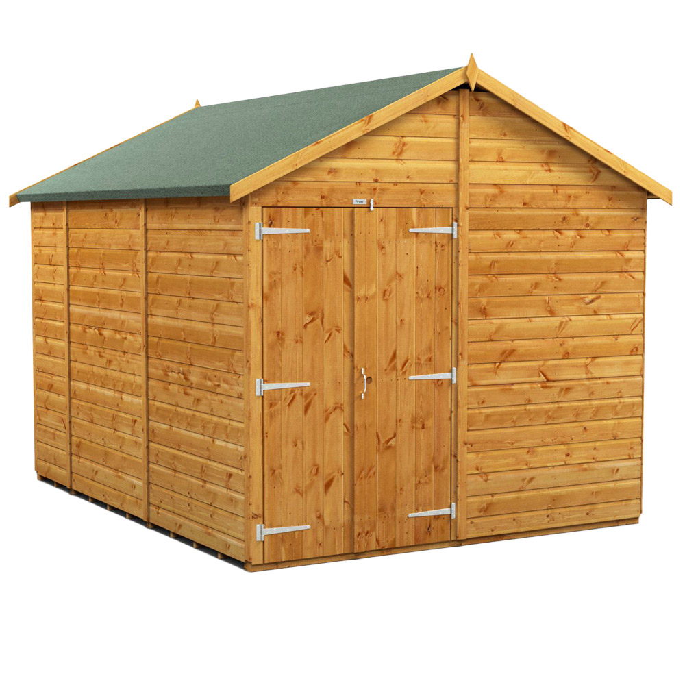 Power Sheds 10 x 8ft Double Door Apex Wooden Shed Image 1