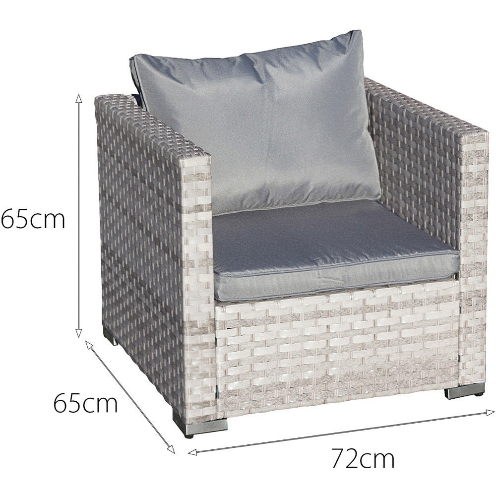 Oseasons Malta 9 Seater Extra Small Dove Grey Rattan U-Shape Firepit Sofa Set Image 9