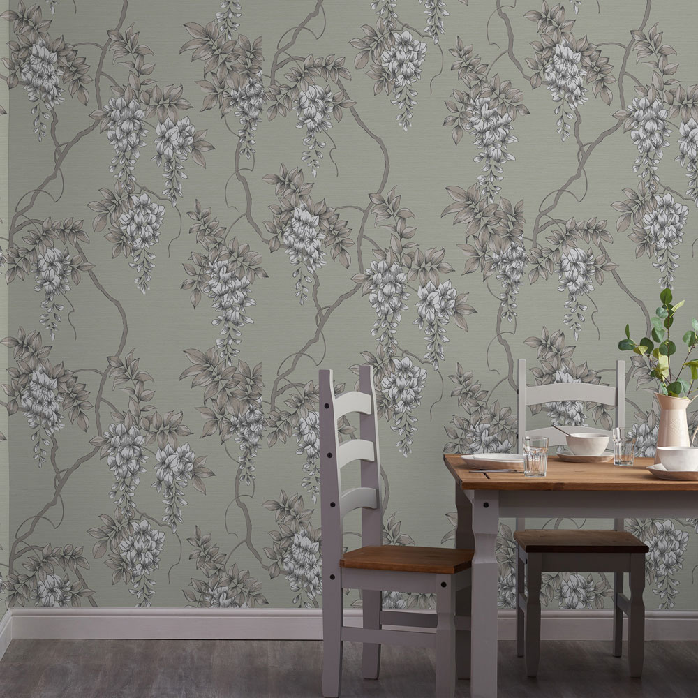 Superfresco Easy Wisteria Sage Wallpaper Wilko