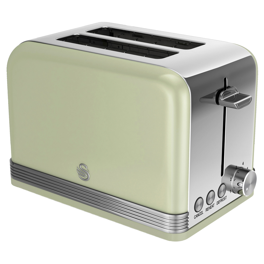 Swan ST19010GN Green 2 Slice Retro Toaster Image 1