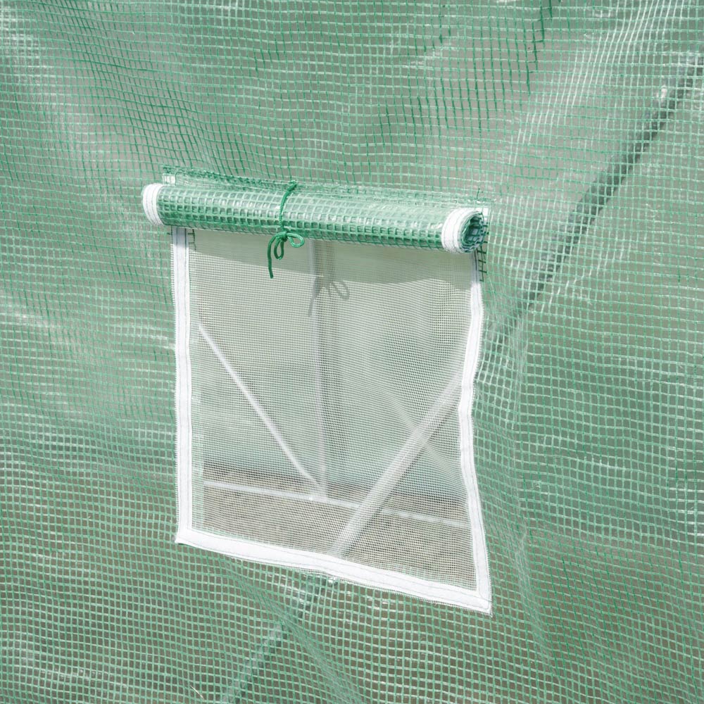Outsunny Green PE 6.3 x 9.4ft Walk In Polytunnel Greenhouse Image 4