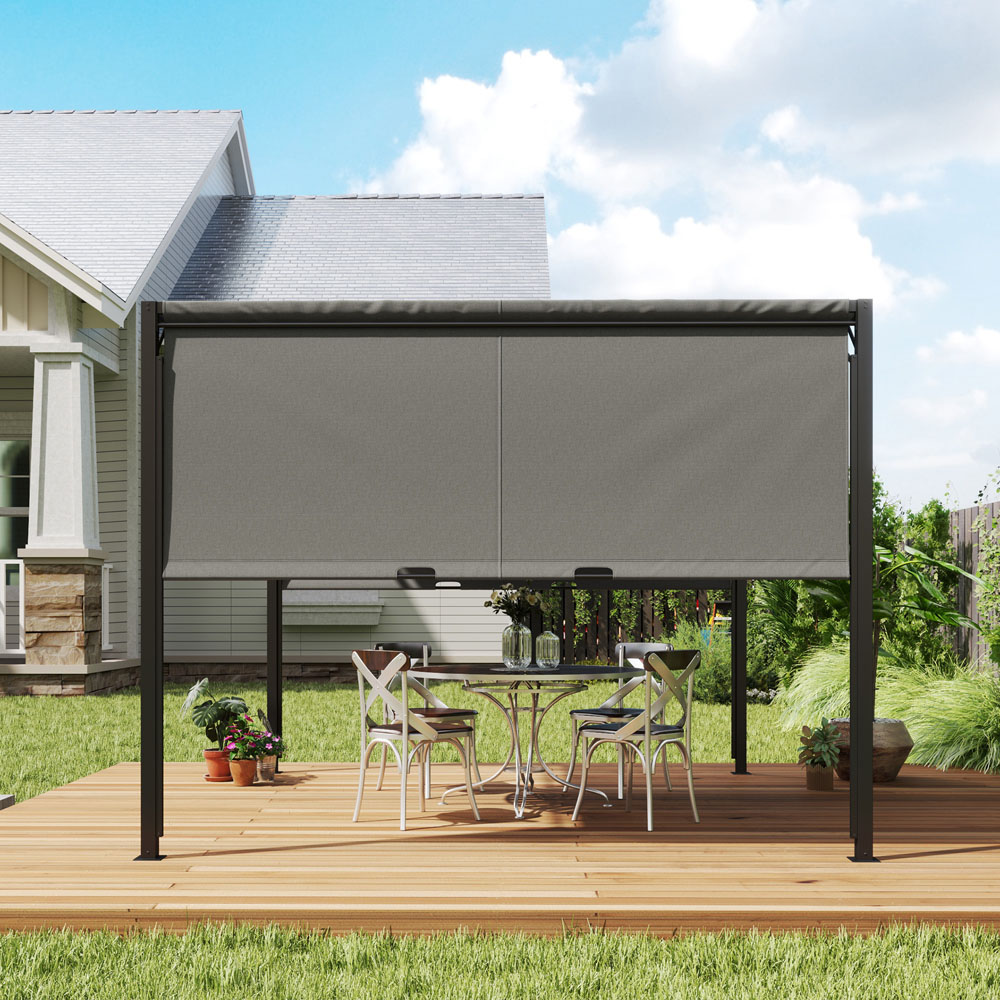 Outsunny 3 x 3m Grey Metal Pergola Gazebo Image 4