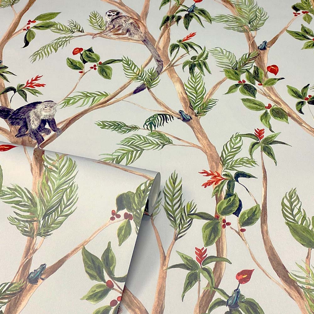Arthouse Tropical Monkey Multicolour Wallpaper Image 2