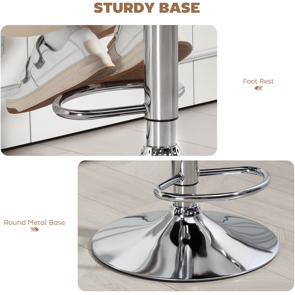 Portland Coffee PU Leather Height Adjustable Swivel Bar Stool Image 6
