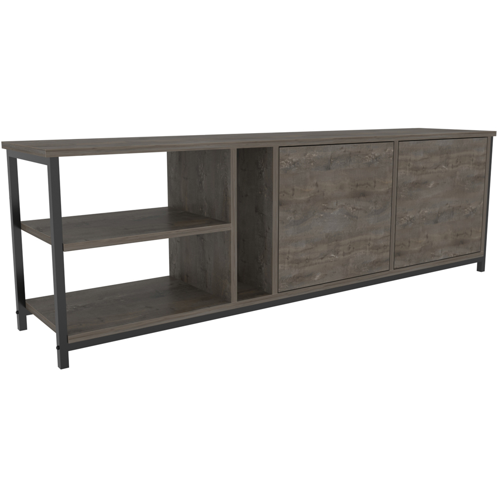 Decorotika Primrose 2 Door 3 Shelf Black Wenge TV Stand for 72 inch TV Image 2