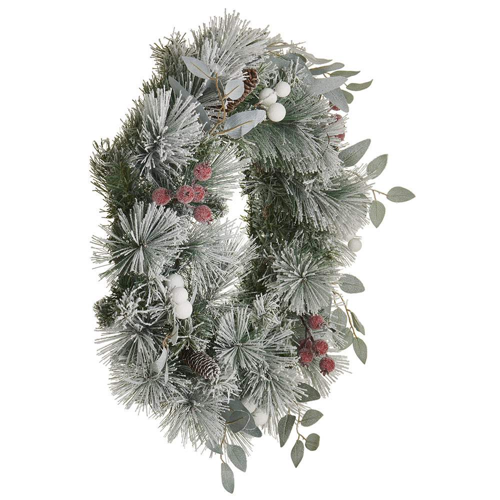Wilko 60cm Flocked Wreath with Pre Lit Décor Image 3