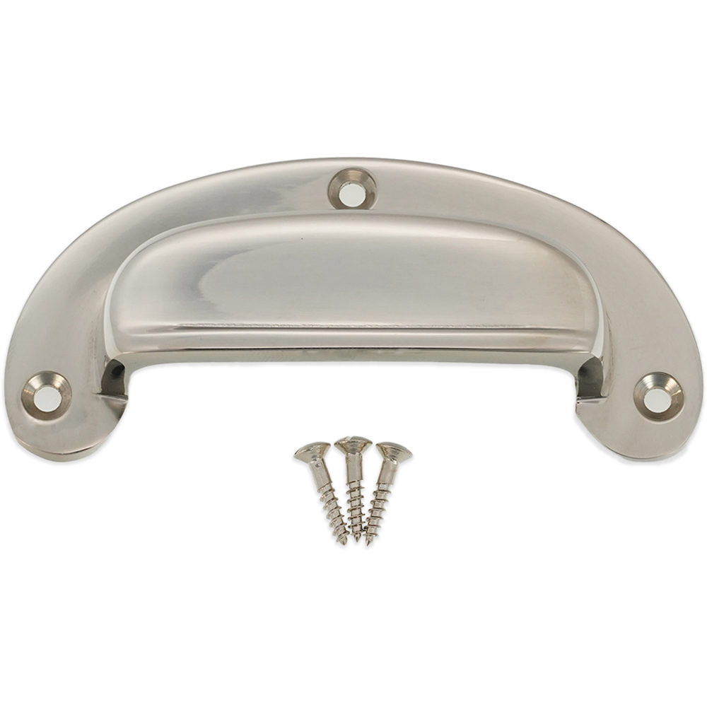 Spira Brass Traditional Polished Nickel Cup Pull Drawer Handle Image 4