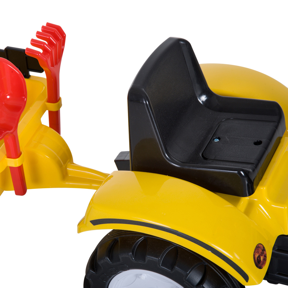 HOMCOM Kids Yellow Pedal Ride-On Construction Car Image 4