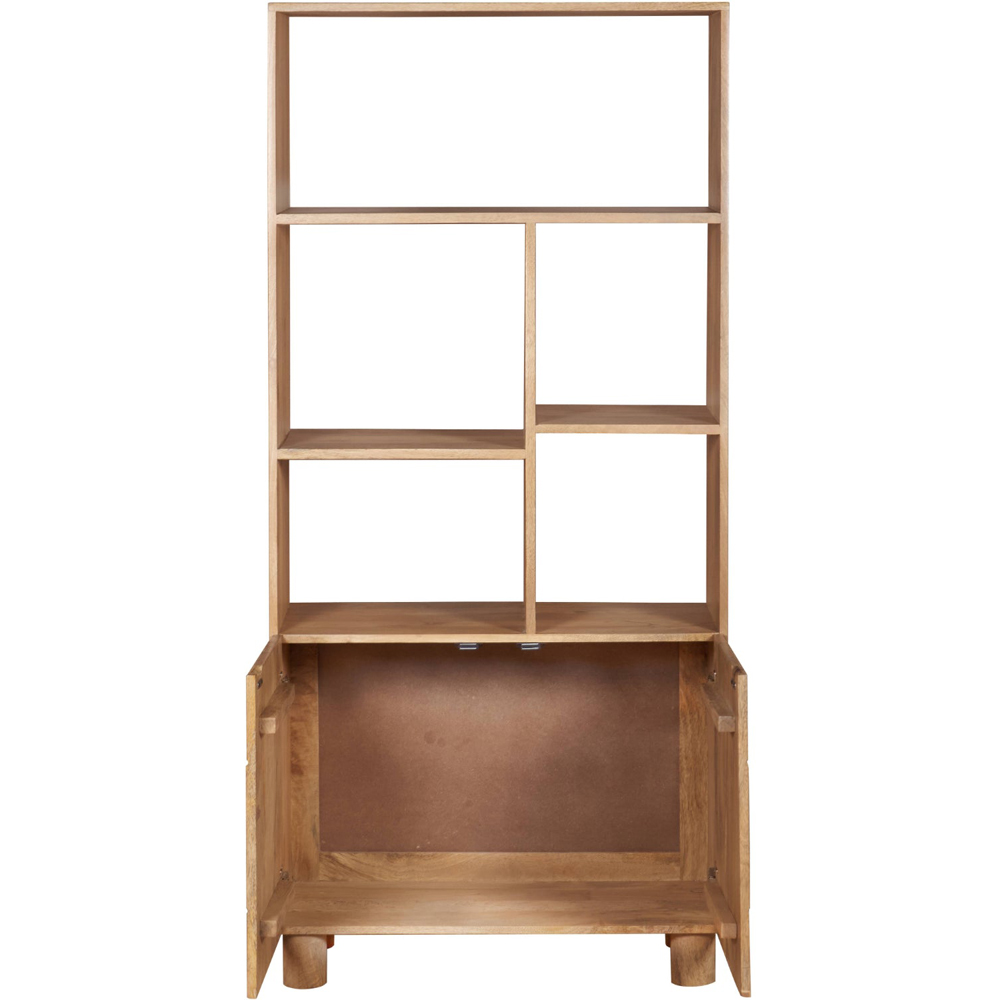 IH Design Ajmer 2 Door 6 Shelf Solid Wood Bookcase Image 3